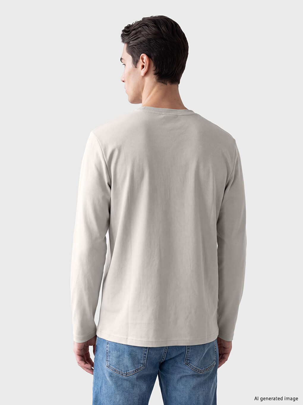 Crew Neck Long Sleeve Men's T-shirt-2