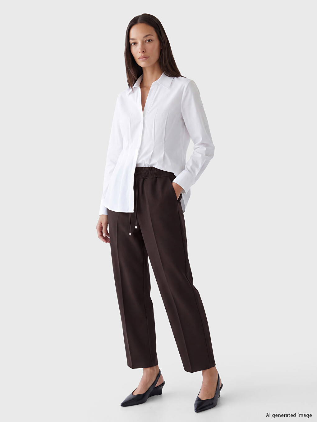 Woman Brown Trousers