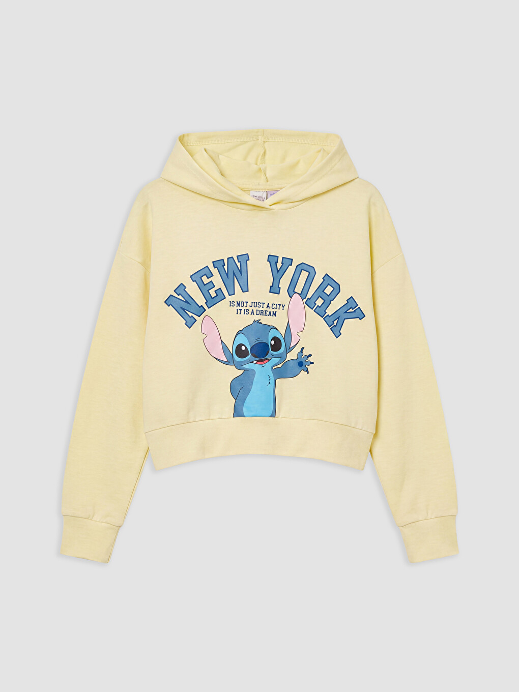 Sarı Stitch Baskılı Kız Çocuk Soft Touch Sweatshirt