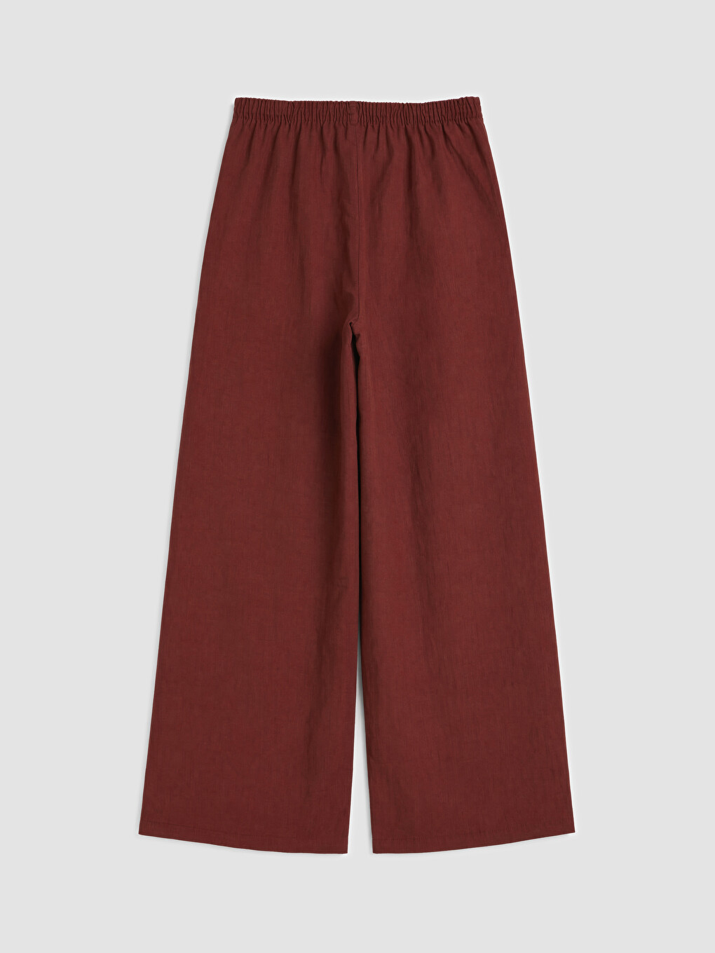 Turuncu Beli Lastikli Geniş Paça Kadın Pantolon-1