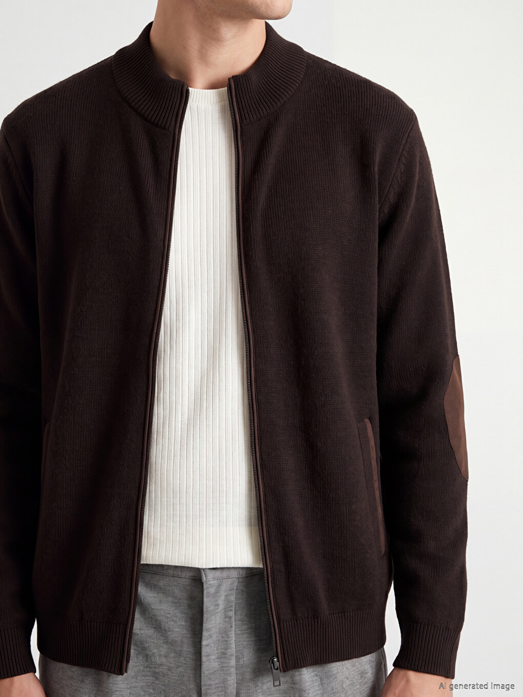 Man Brown Cardigan-2