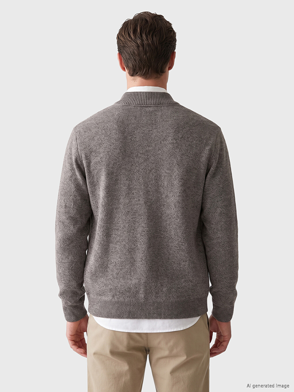 Regular Fit Baseball Collar Men's Knitwear Cardigan-2