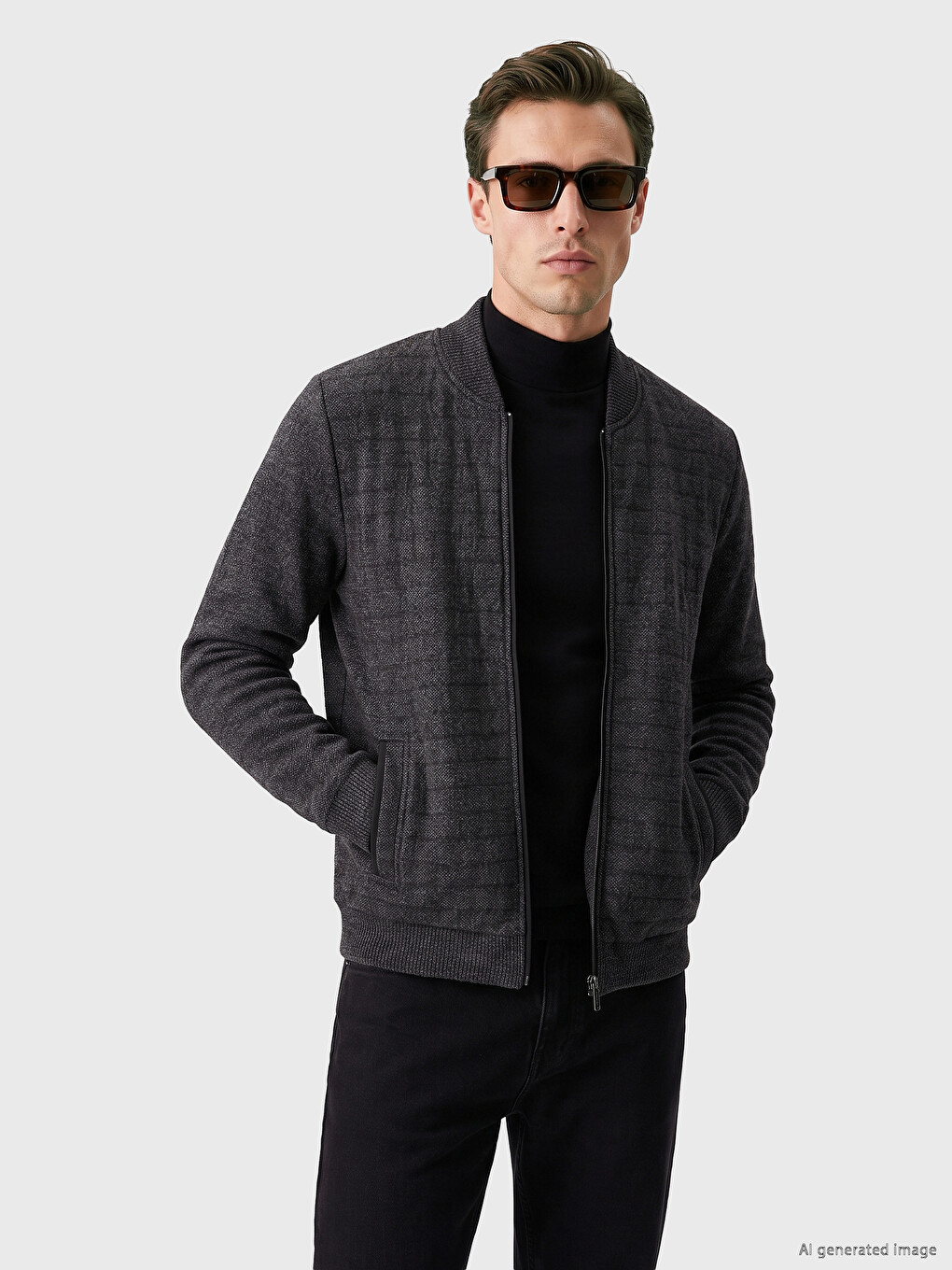 Regular Fit Baseball Collar Men's Knitwear Cardigan