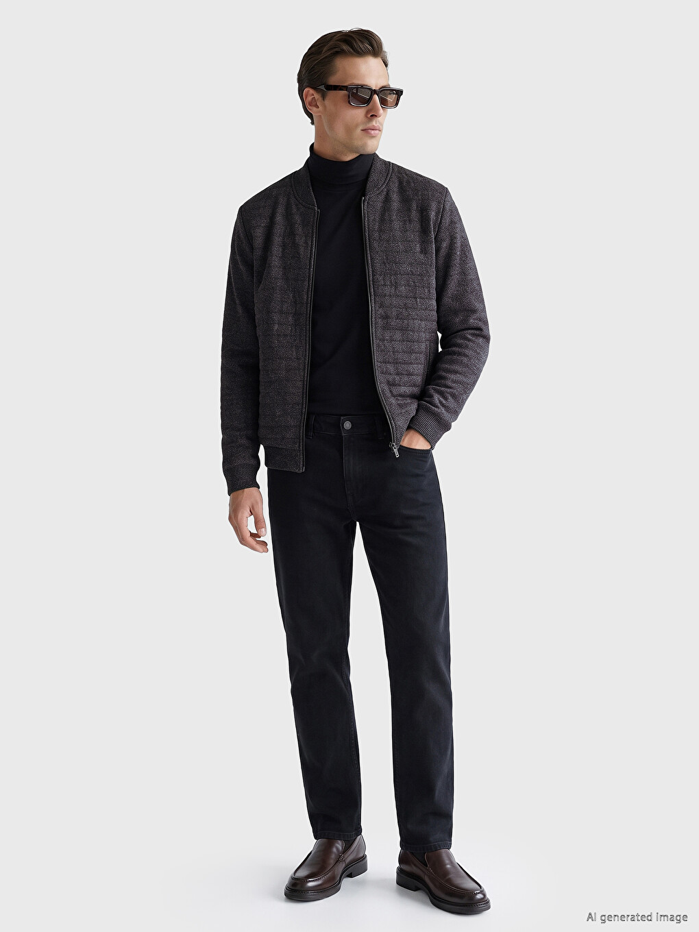 Regular Fit Baseball Collar Men's Knitwear Cardigan-1