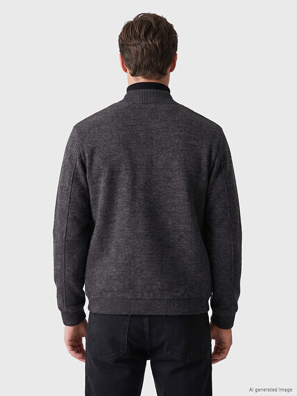 Regular Fit Baseball Collar Men's Knitwear Cardigan-3