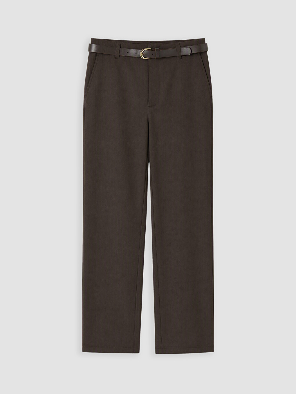 Waist Belted Wide Leg Women's Trousers-4