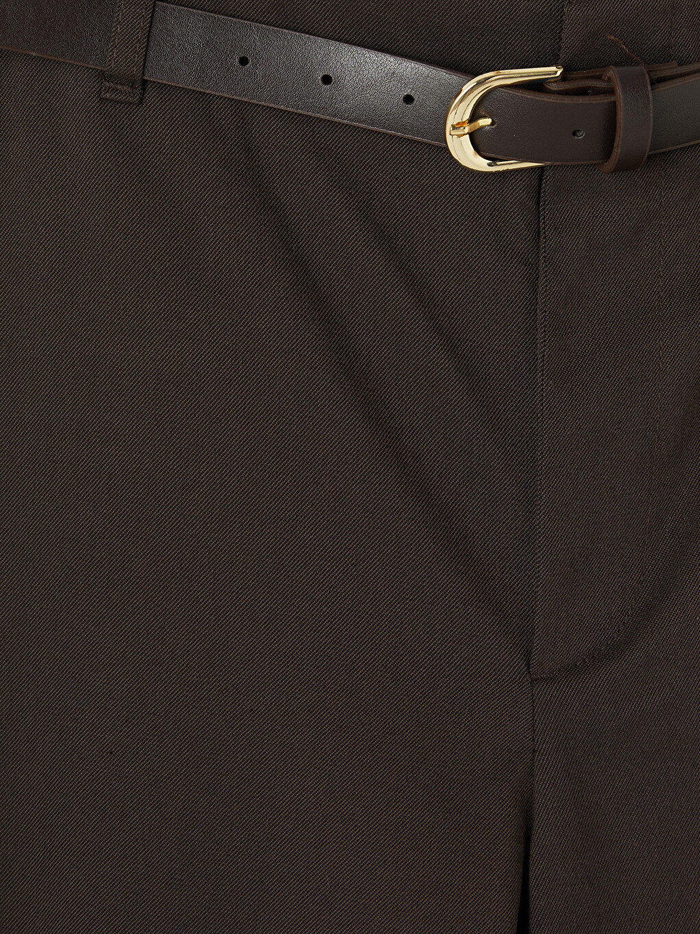 Waist Belted Wide Leg Women's Trousers-5
