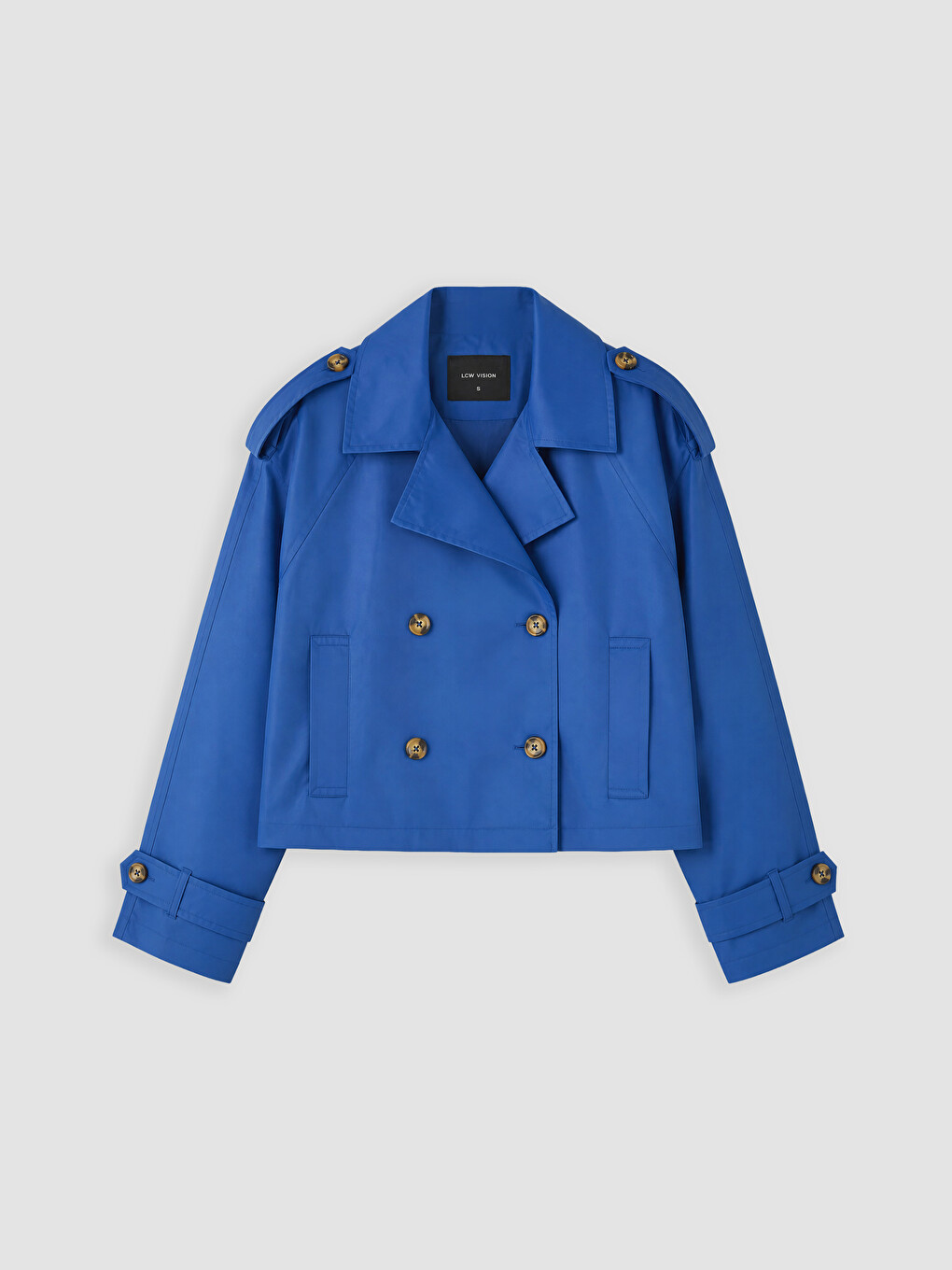 Woman Blue Trench Coat