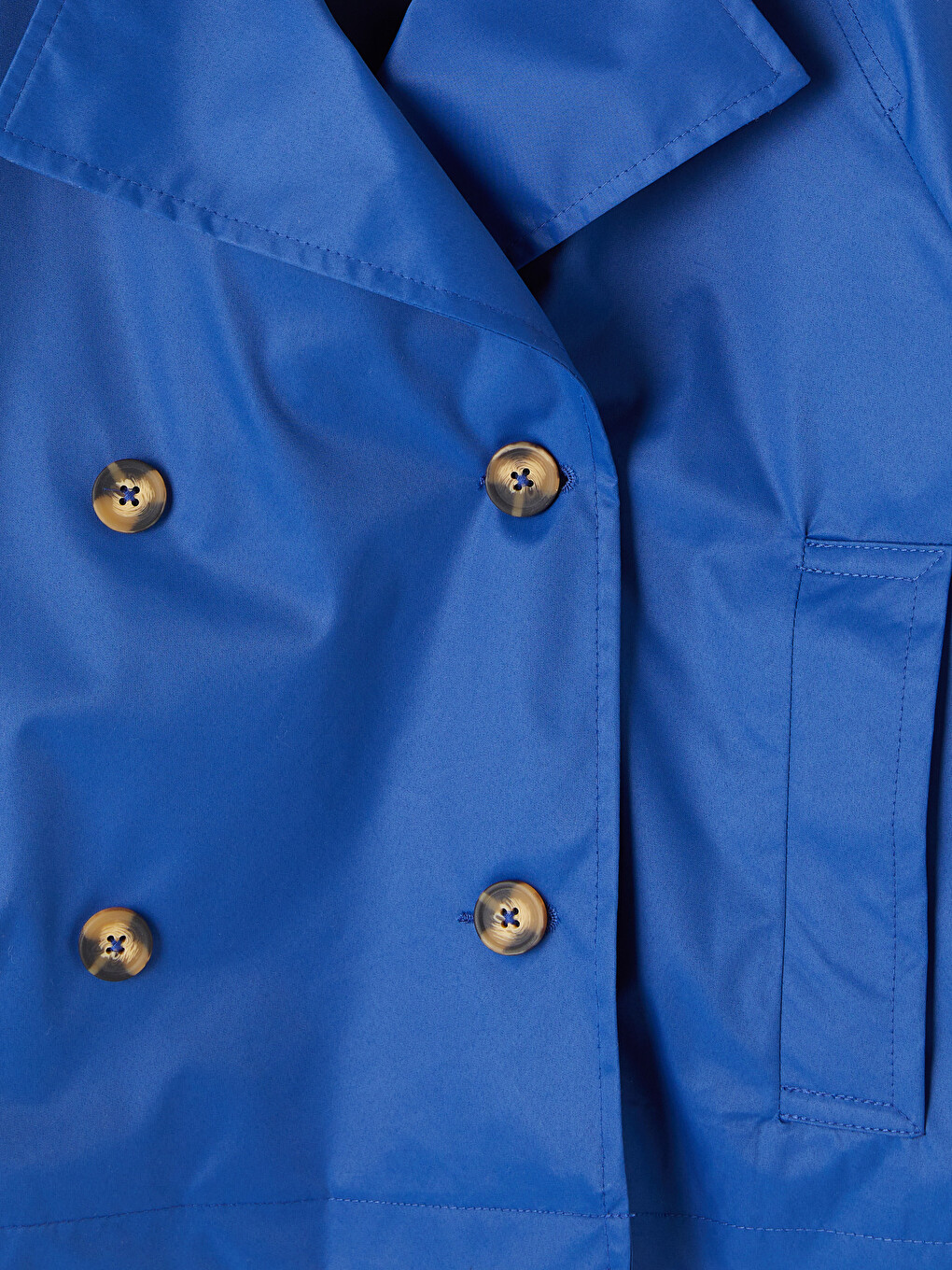 Woman Blue Trench Coat-1