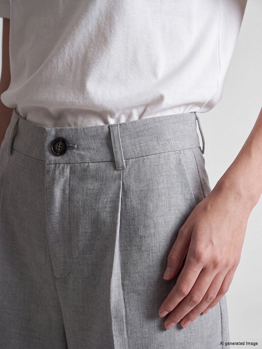 Wideleg Women's Fabric Trousers-2