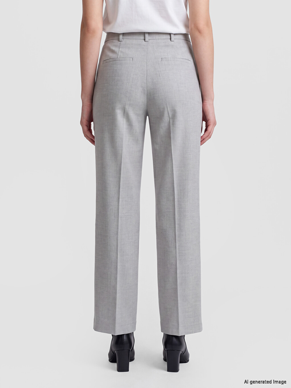 Wideleg Women's Fabric Trousers-3