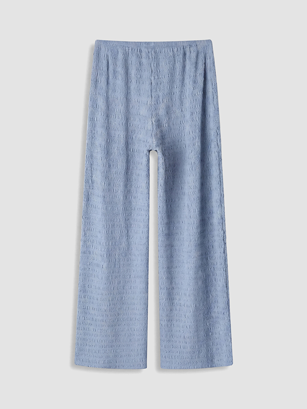 İndigo Beli Lastikli Dokulu Kadın Pantolon-6