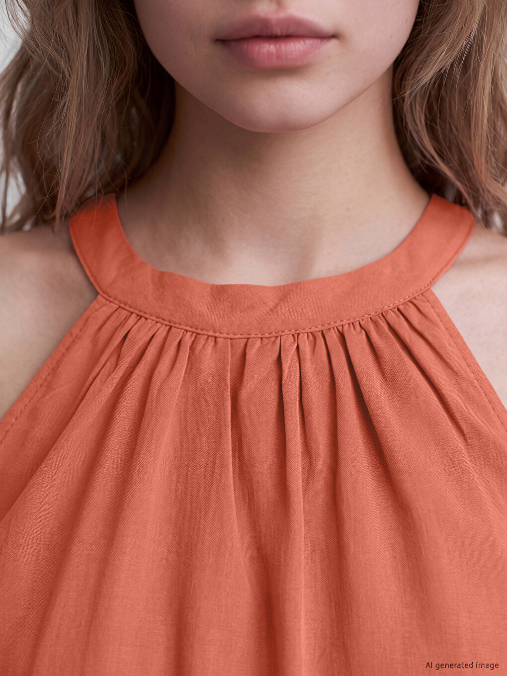 Halter Neck A Form Long Dress-2