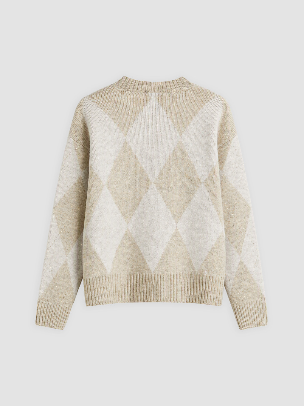 Argyle Patterned Women's Knitwear Sweater-5