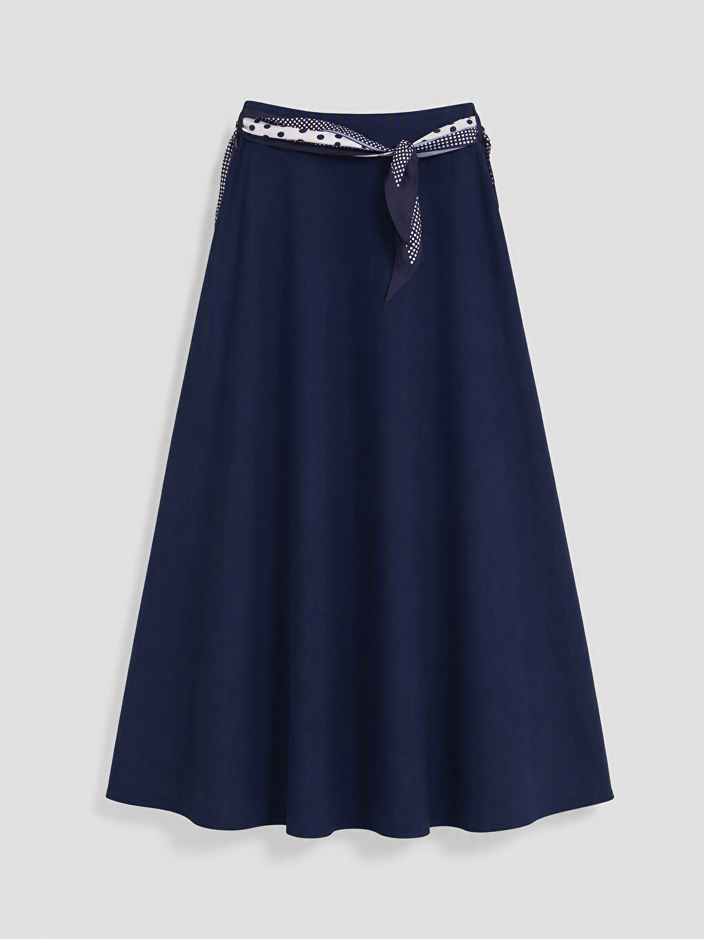 Scarf Detailed Flared Skirt-3