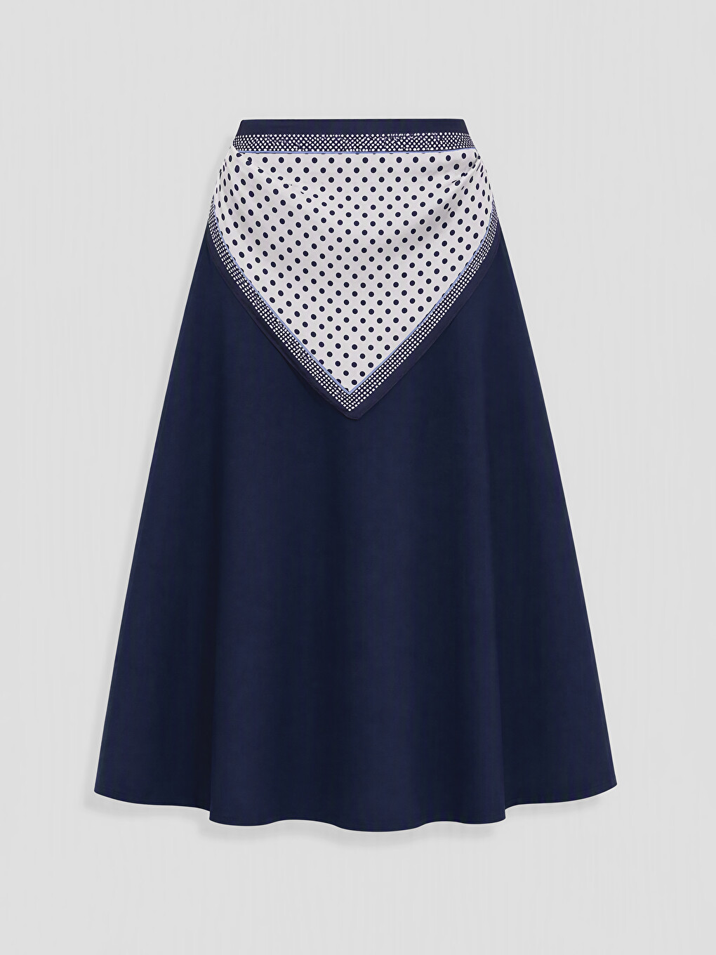 Scarf Detailed Flared Skirt-4