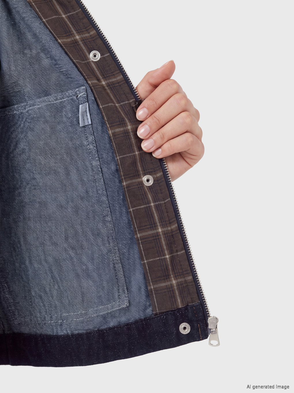 Velvet Collar Women's Jean Jacket-3