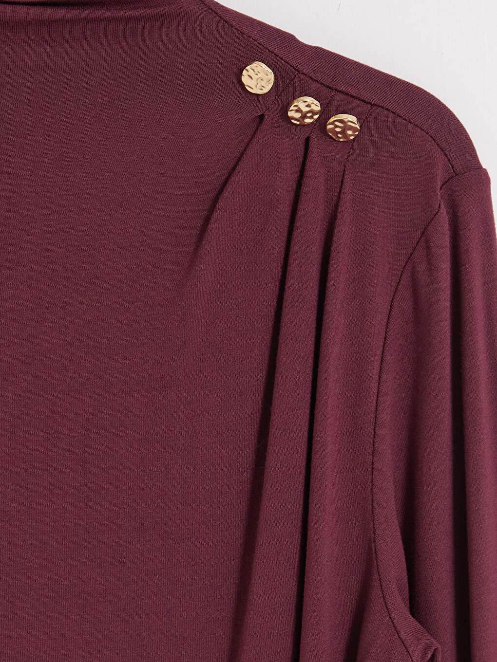 Mock Neck Ruched Blouse-2