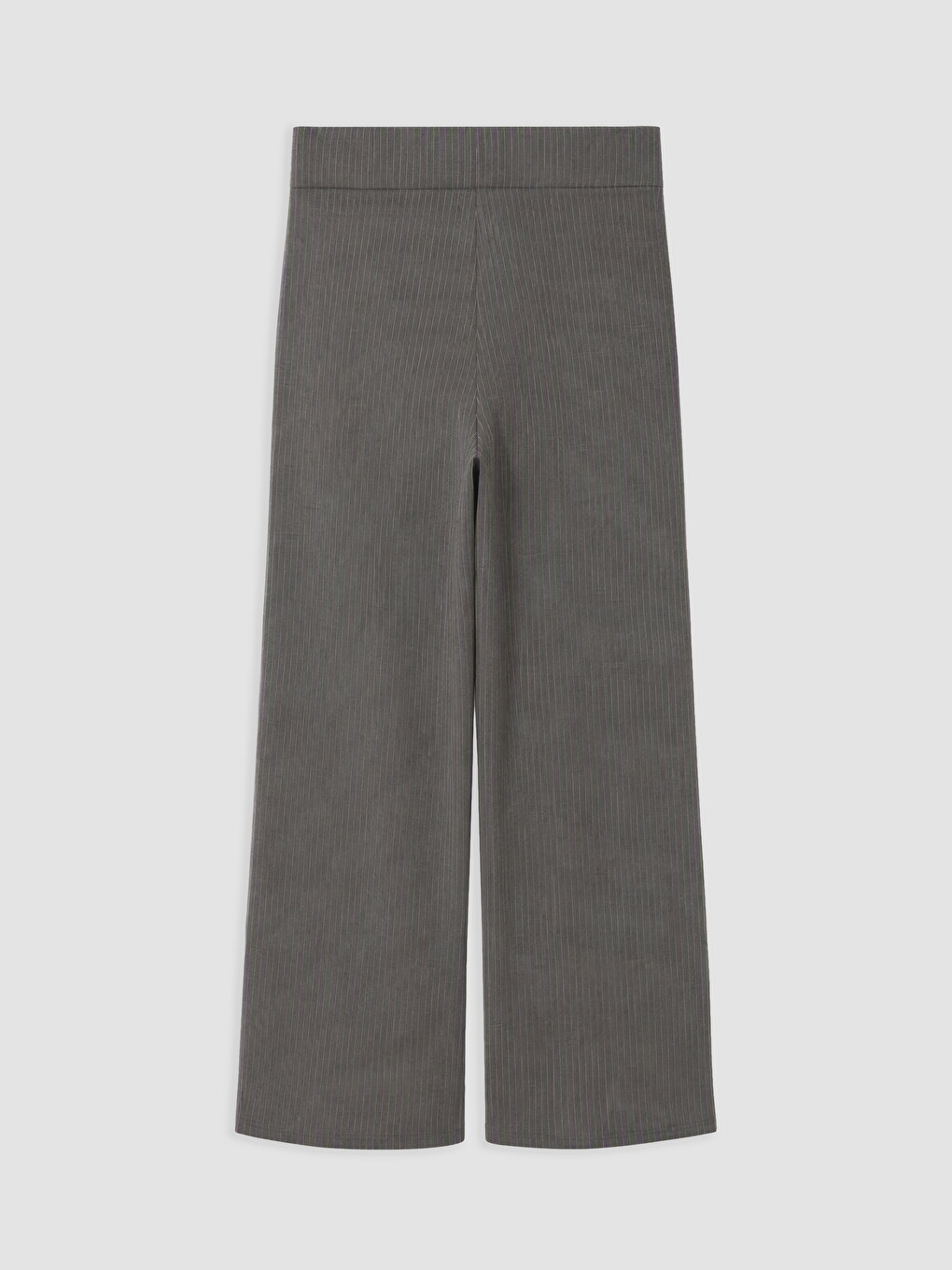 Gri Çizgili Geniş Paça Kadın Pantolon-1