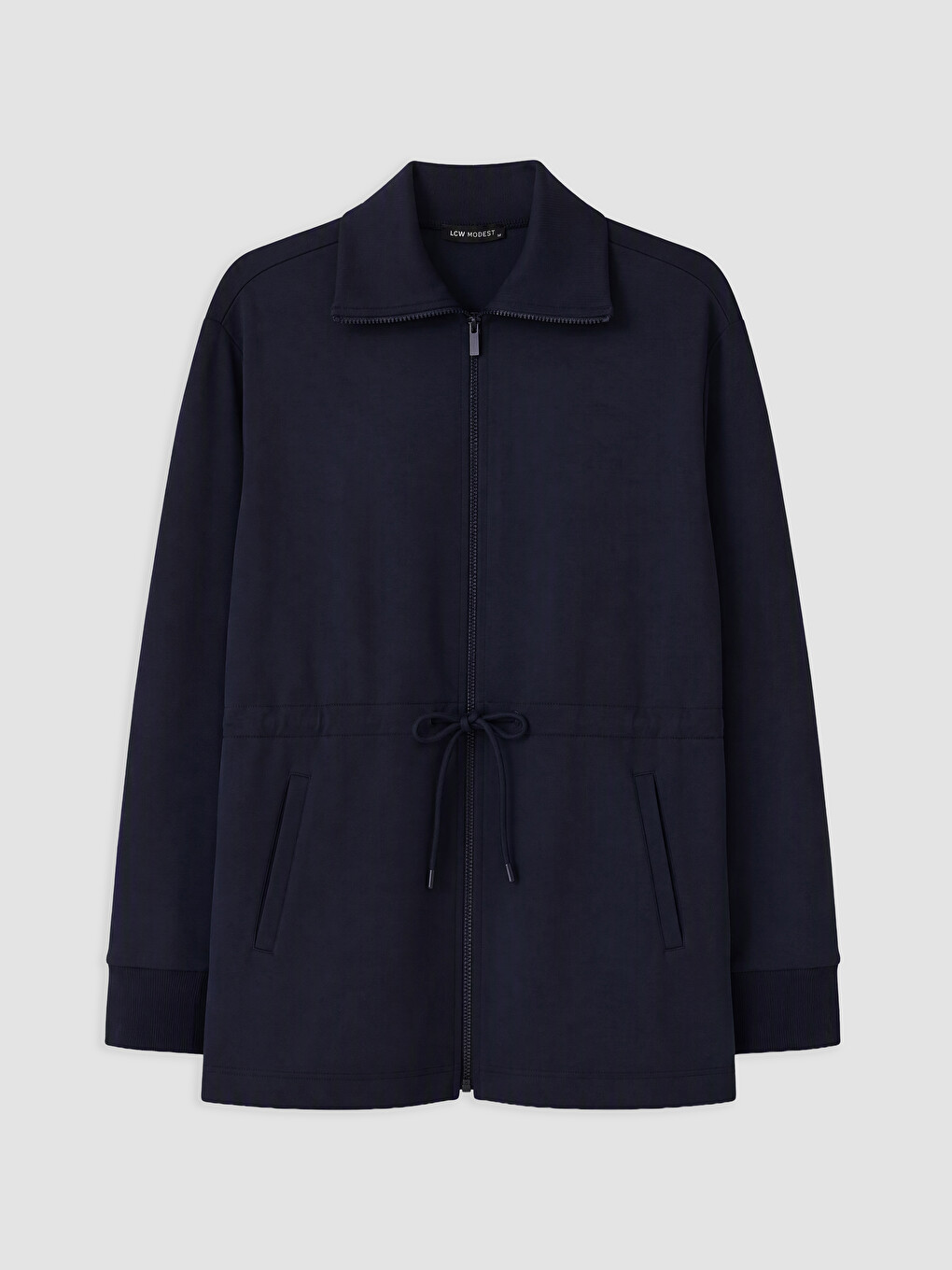 Lacivert Soft Touch Kadın Fermuarlı Sweatshirt