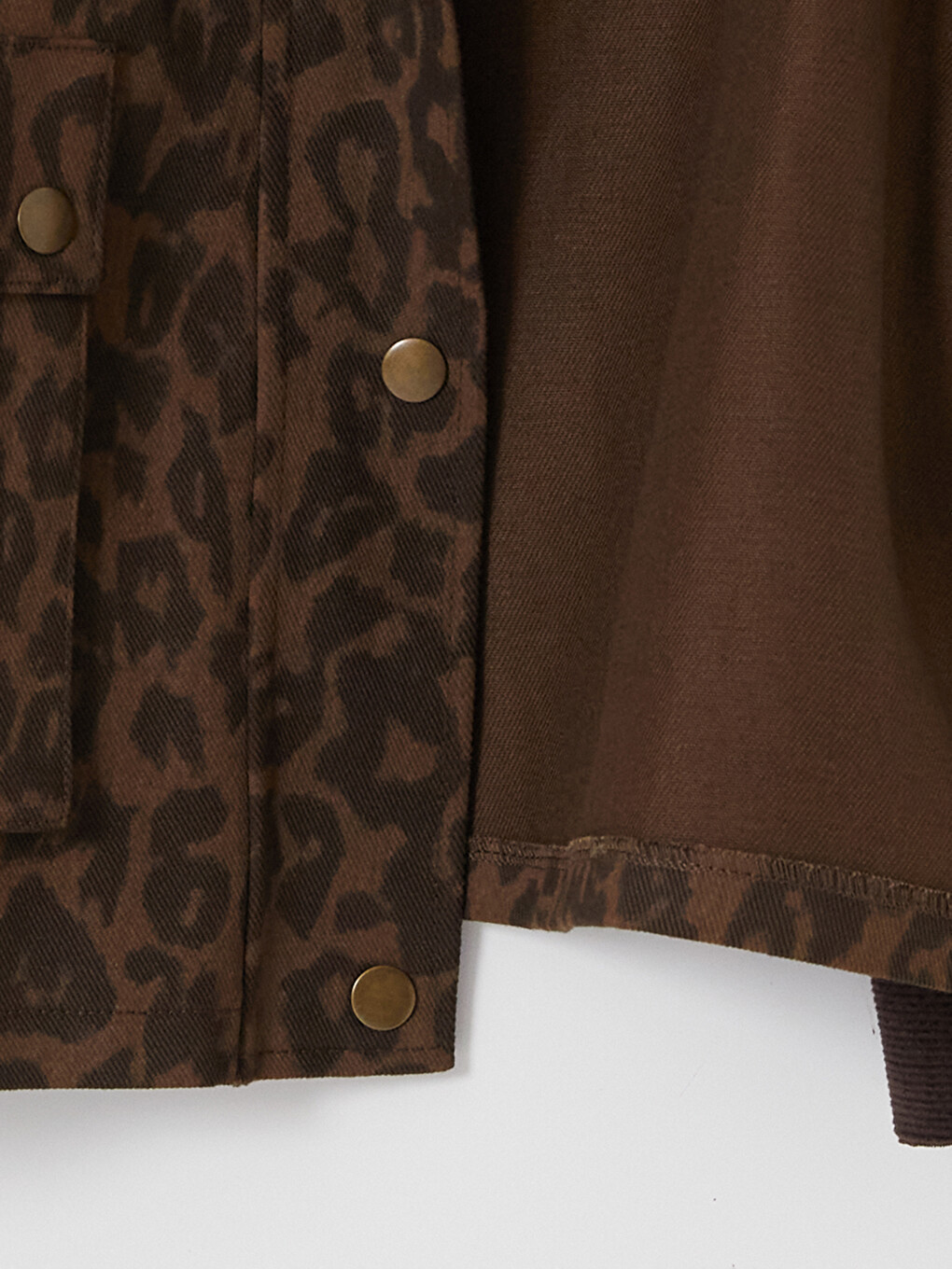 Velvet Collar Leopard Print Women's Jean Jacket-7