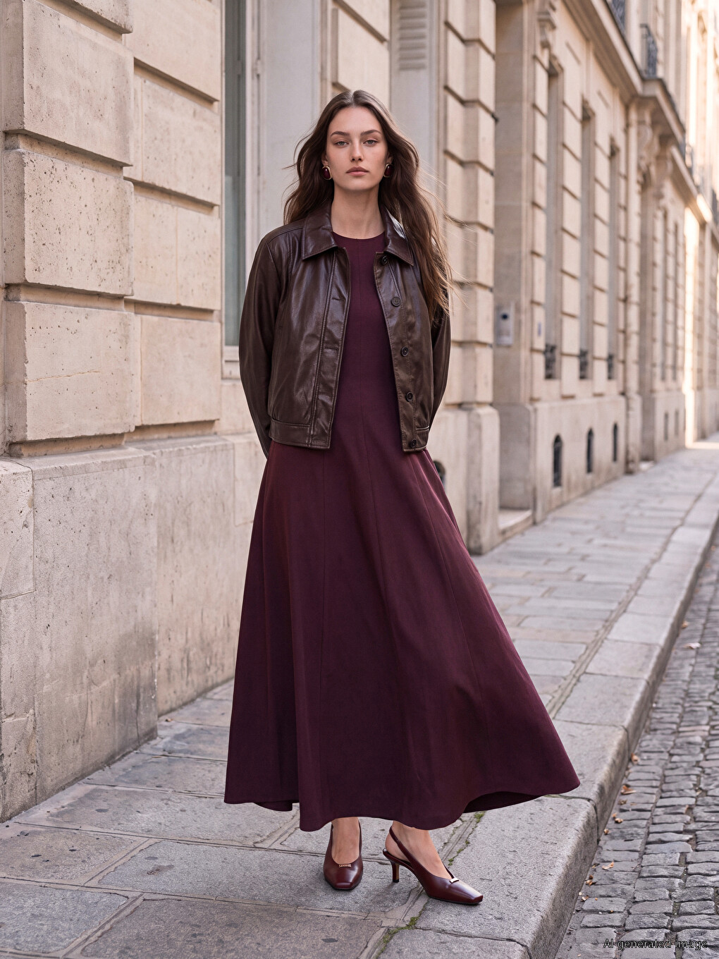 Crew Neck Fitted Waist Dress