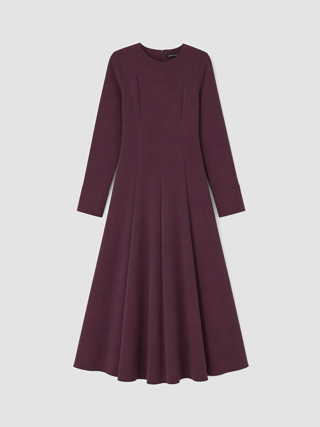 Crew Neck Fitted Waist Dress-4