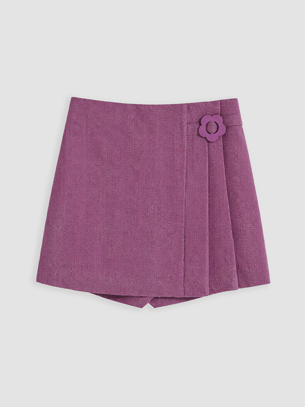 Flower Detailed Girls' Skort And Tights-1