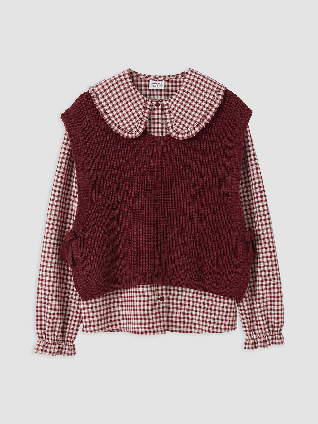 Plaid Girls' Shirt And Sweater