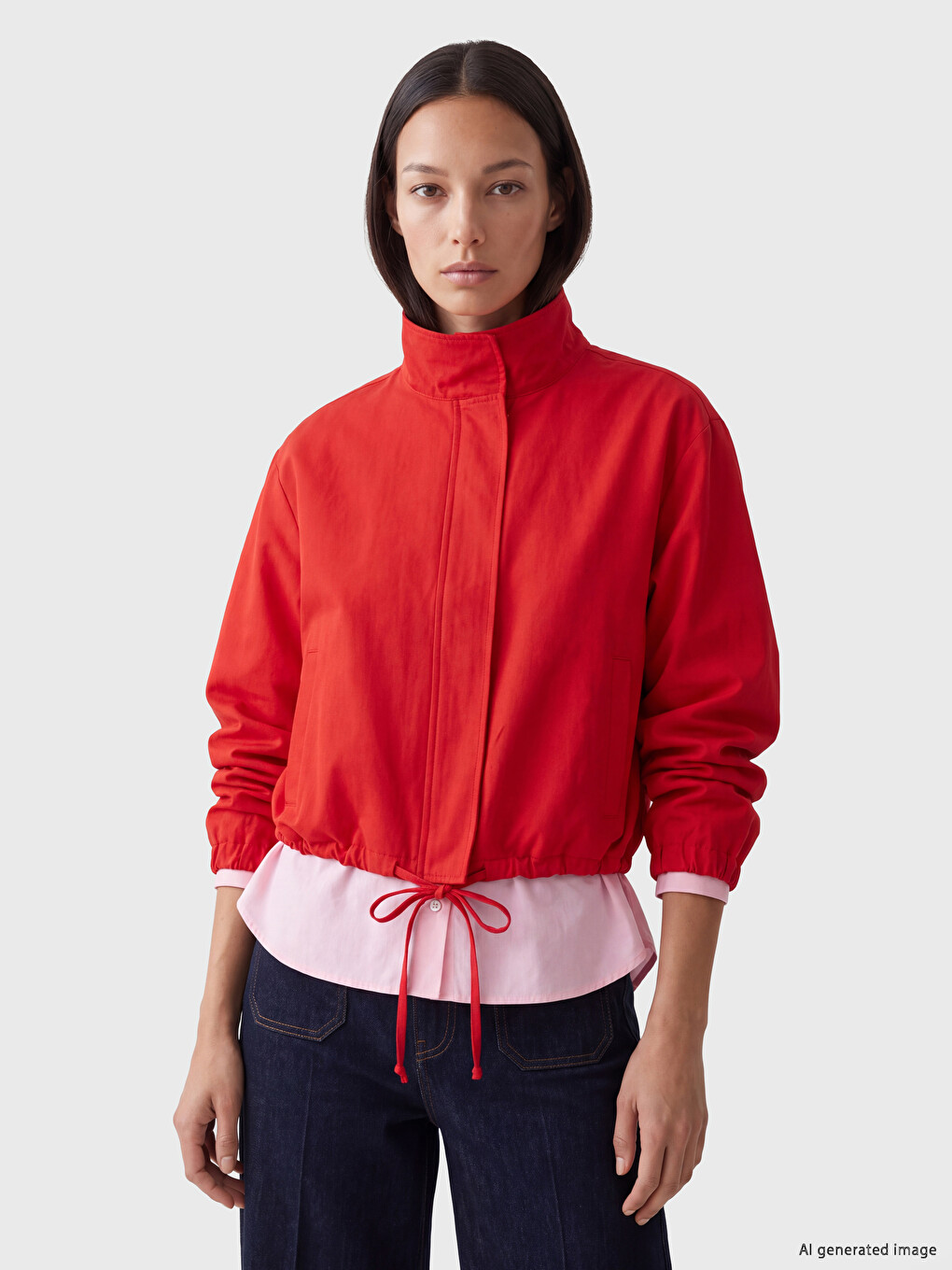  Mock Neck Oversize Women's Coat