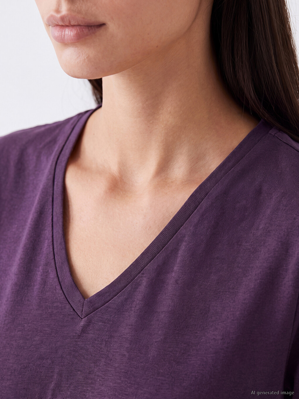 V Neck Women's T-shirt-2