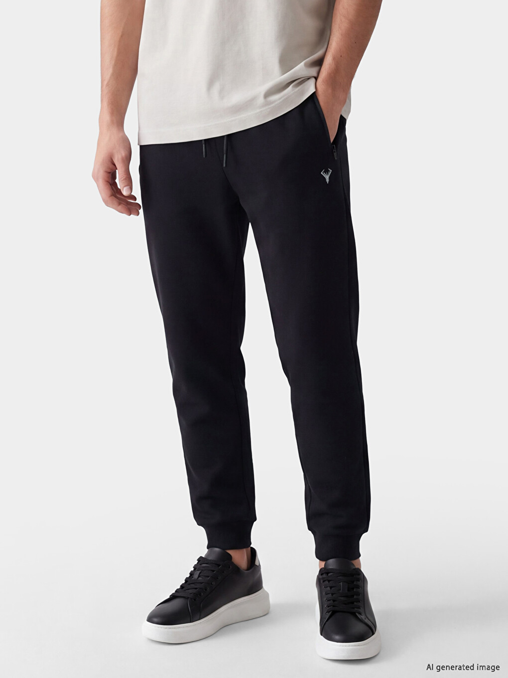 Siyah Regular Fit Erkek Jogger Eşofman Altı-1