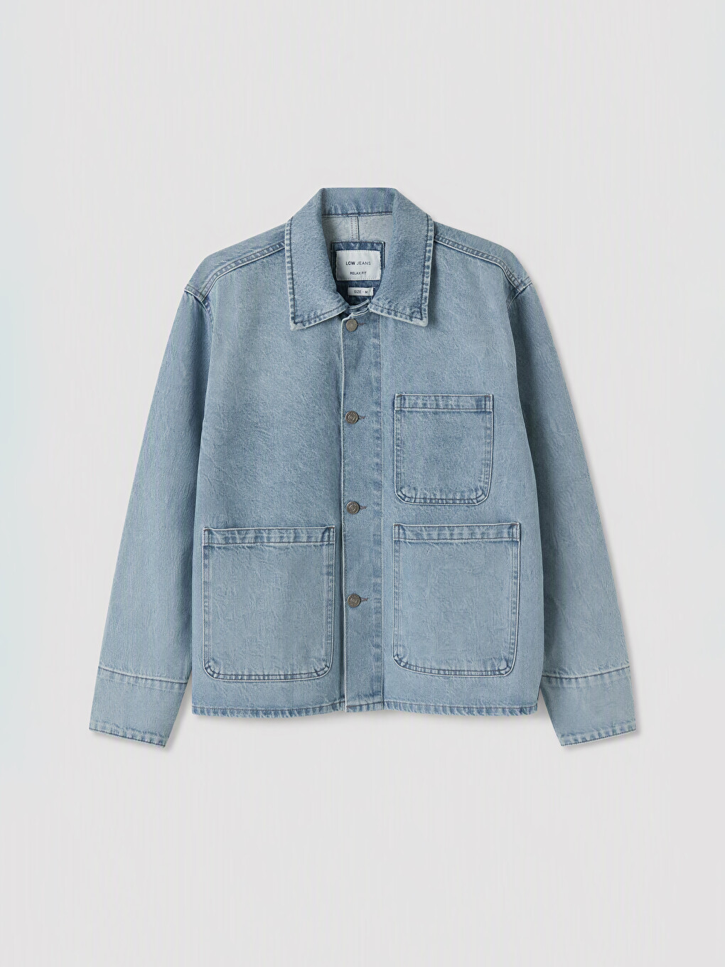 İndigo Loose Fit Erkek Jean Ceket-4