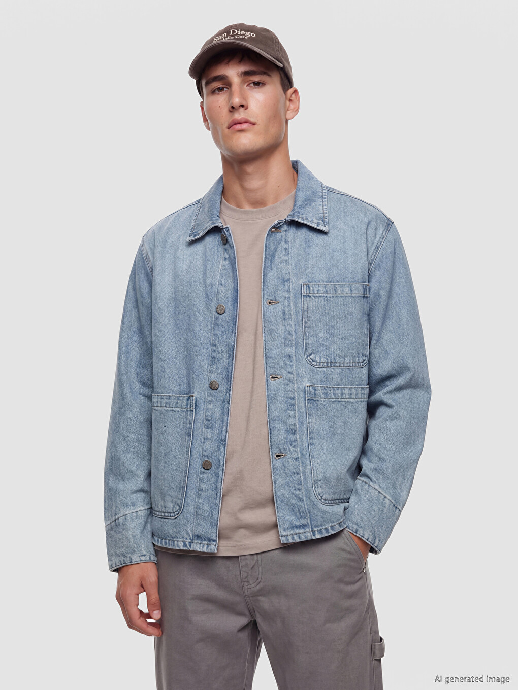 İndigo Loose Fit Erkek Jean Ceket