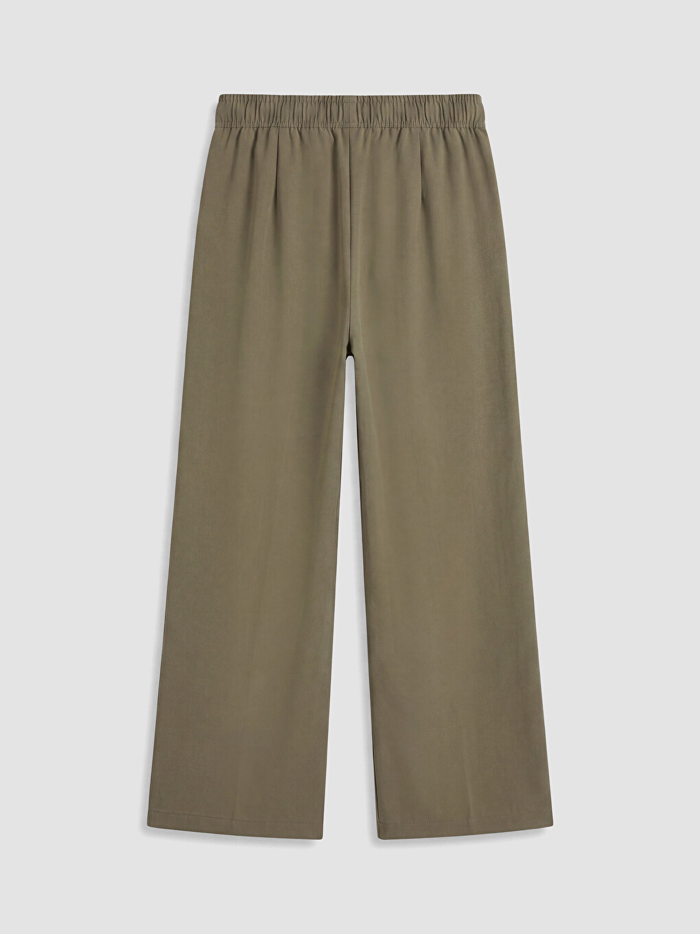 Haki Beli Lastikli Geniş Paça Kadın Pantolon-2