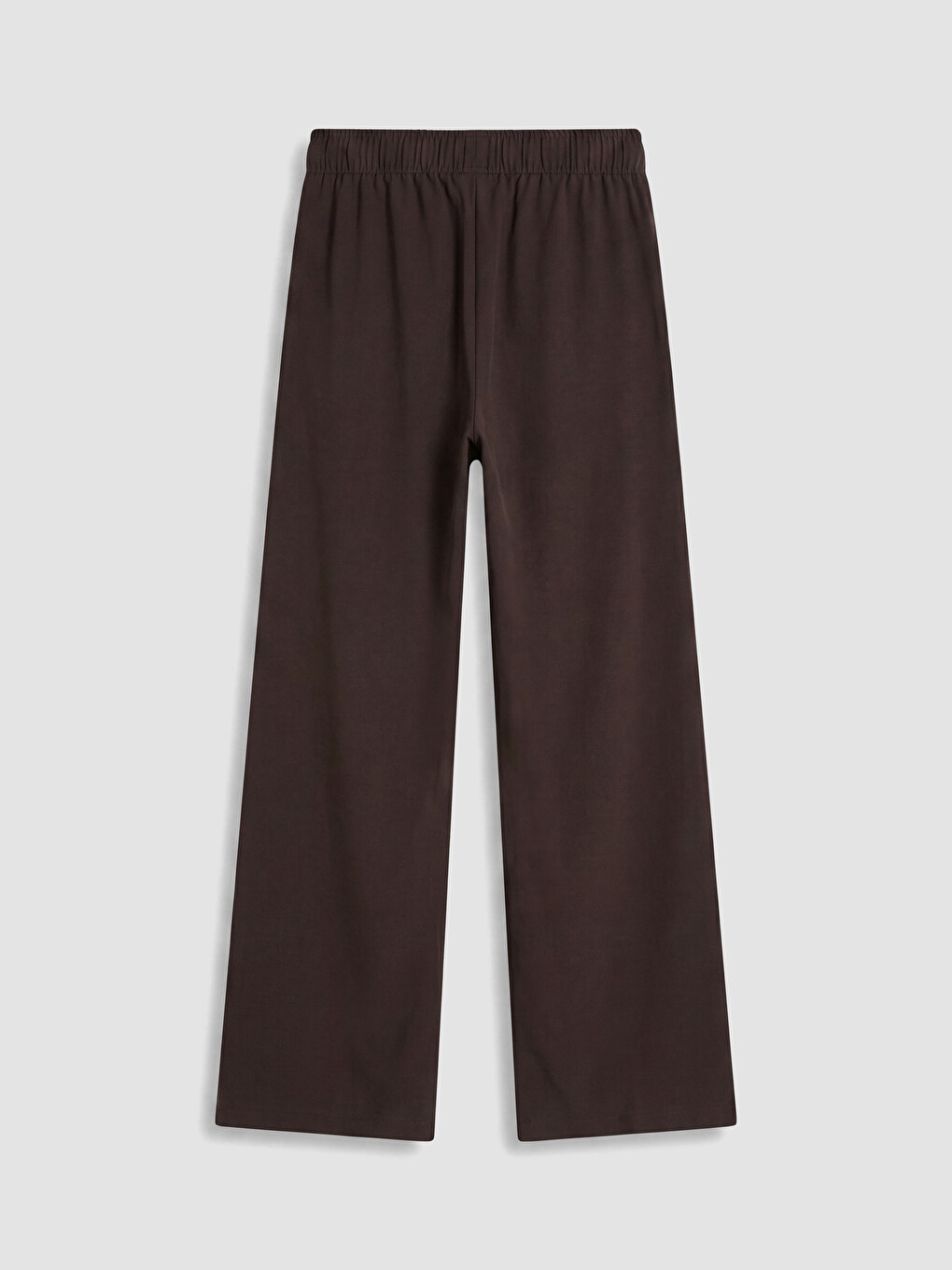 Kahverengi Beli Lastikli Geniş Paça Kadın Pantolon-2