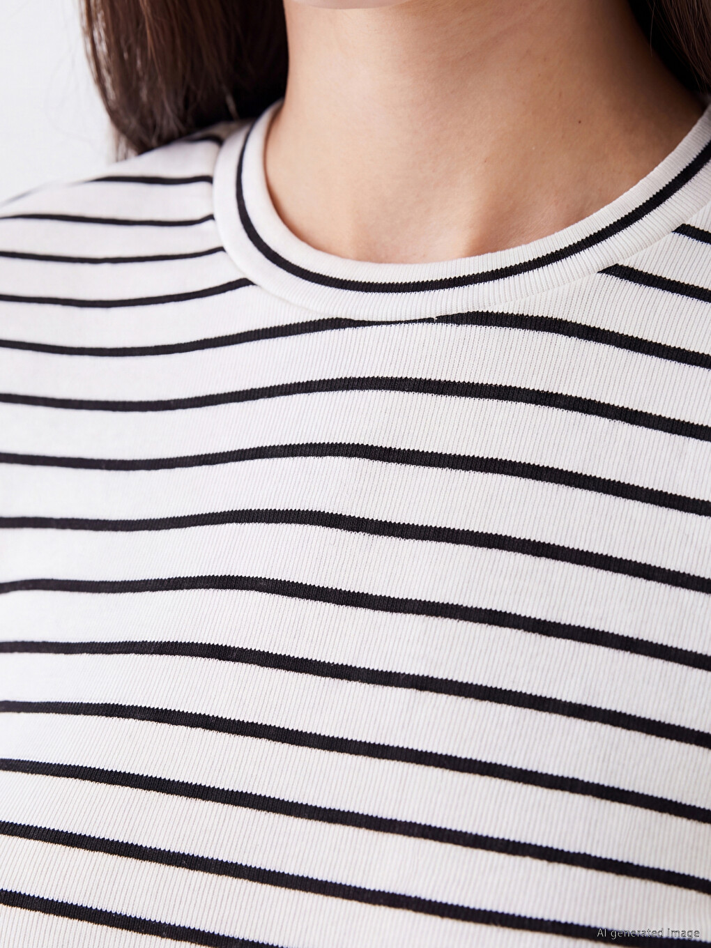 Crew Neck Striped Women's Body-2