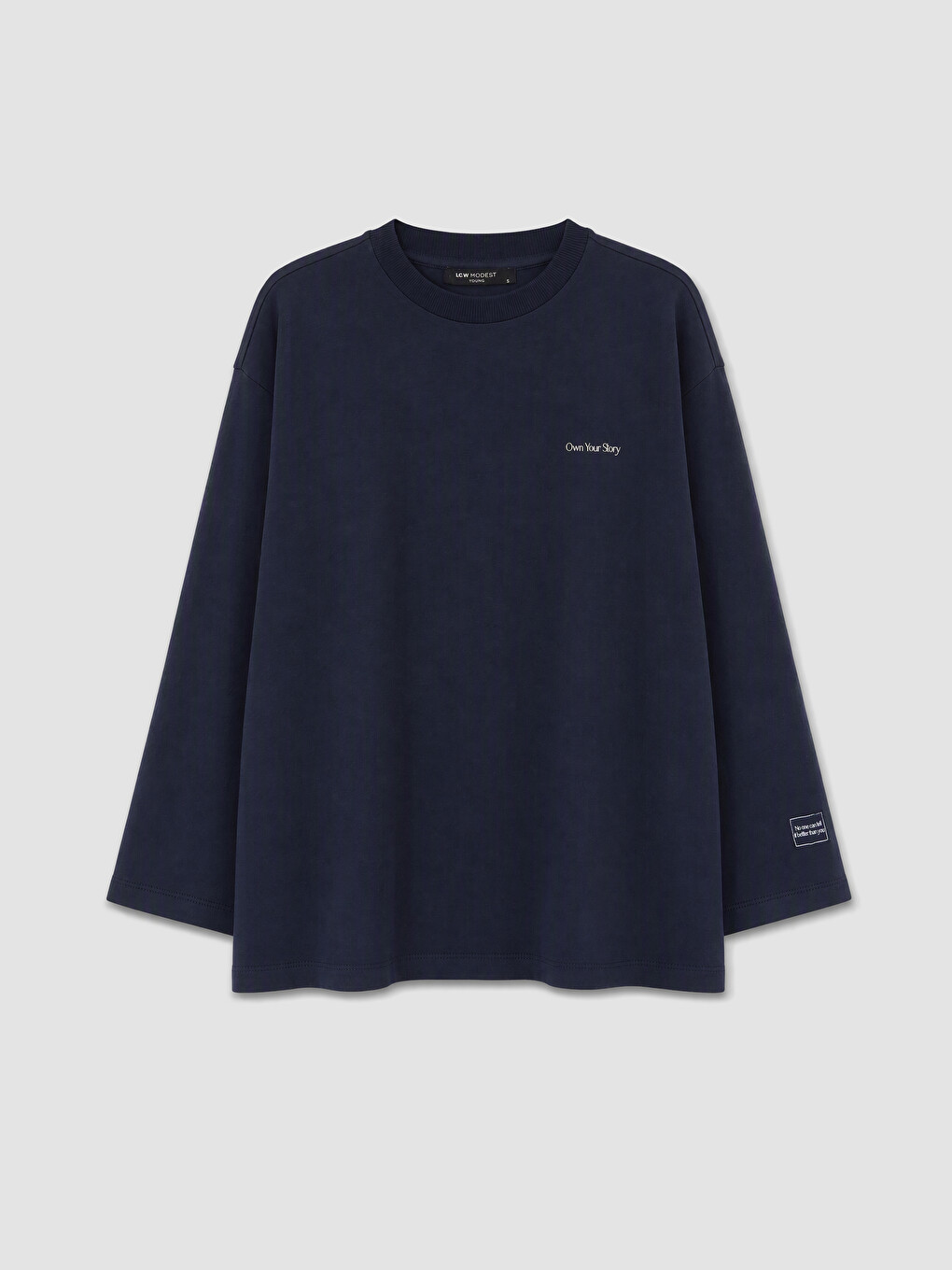 Lacivert Baskılı Oversize Kadın Sweatshirt Tunik