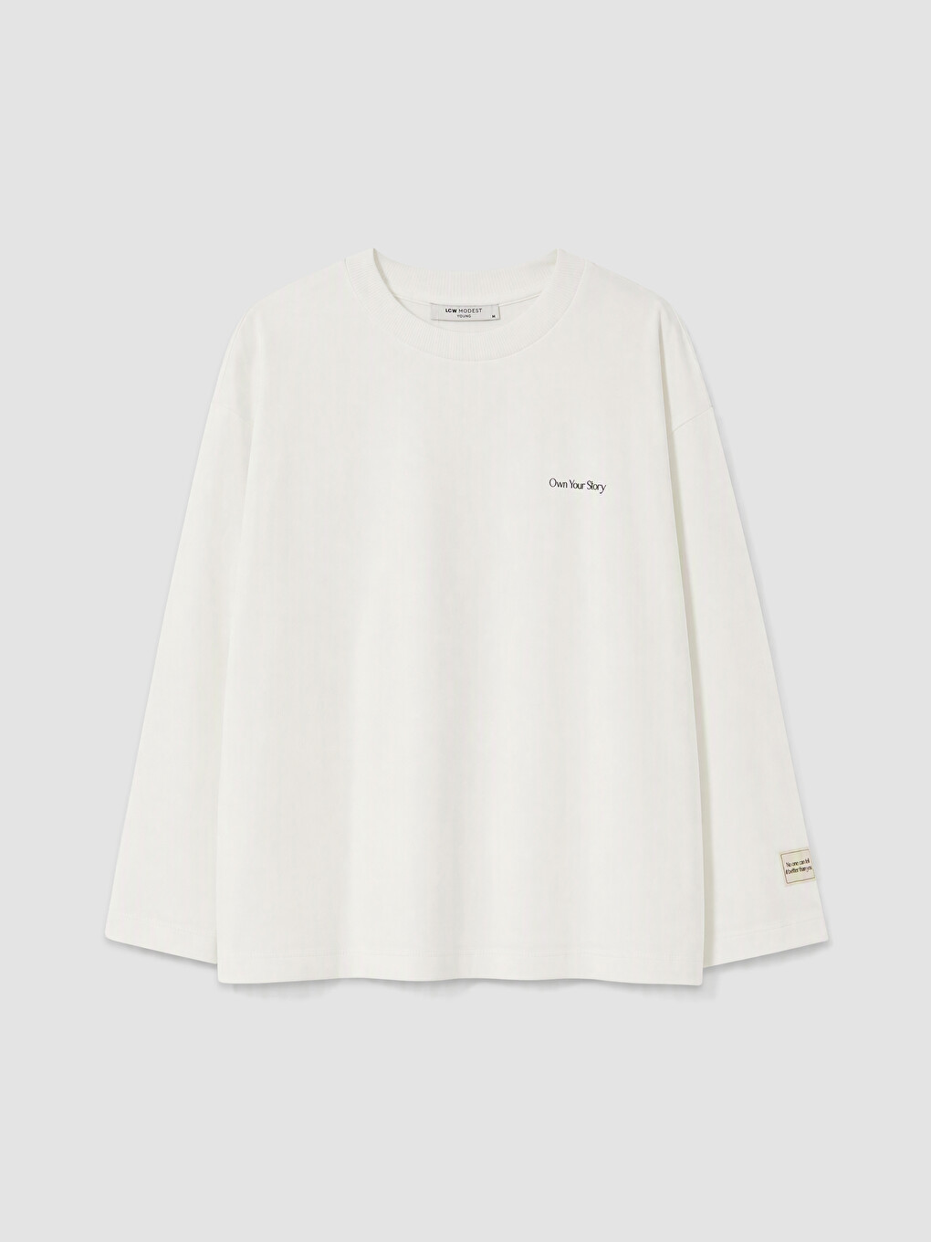 Beyaz Baskılı Oversize Kadın Sweatshirt Tunik