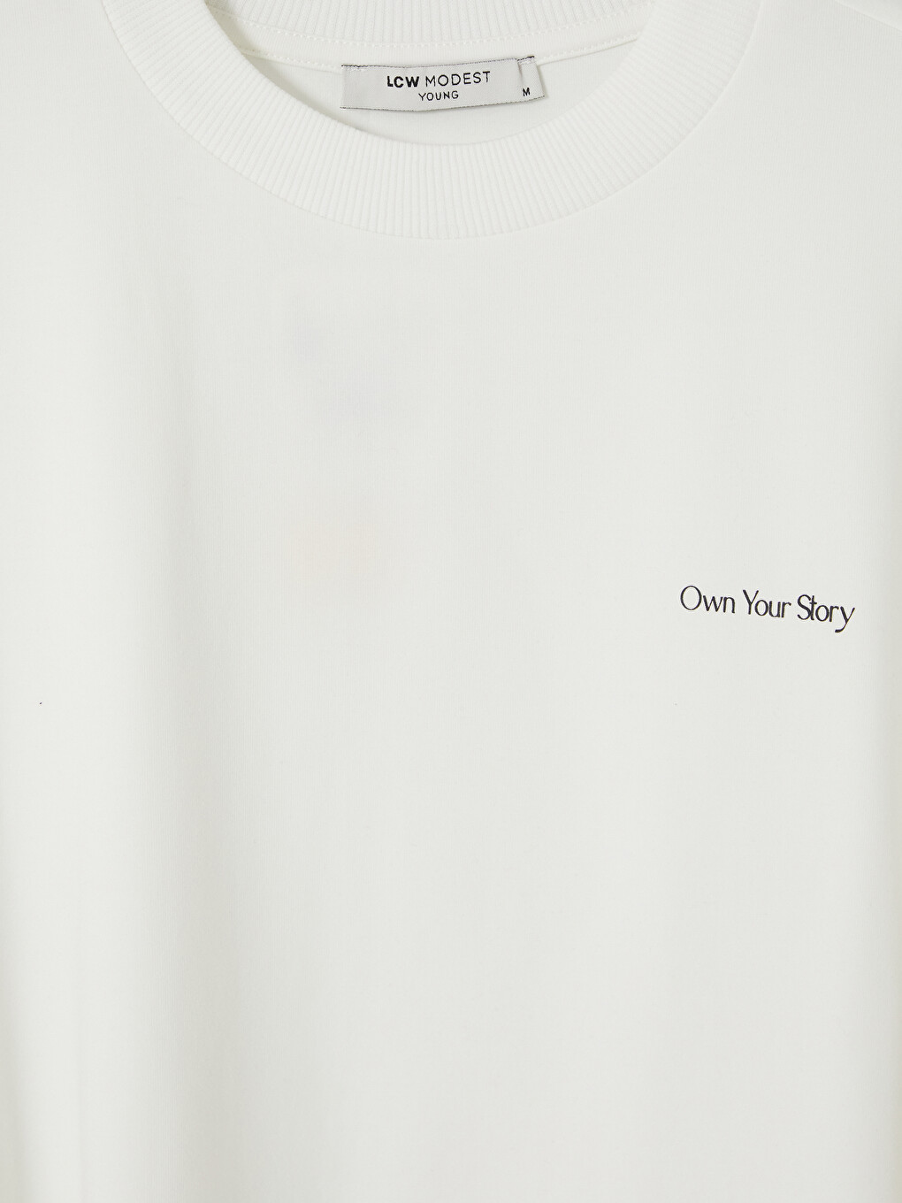 Beyaz Baskılı Oversize Kadın Sweatshirt Tunik-2