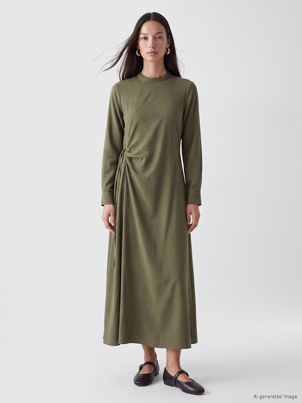 Woman Khaki Dress-1