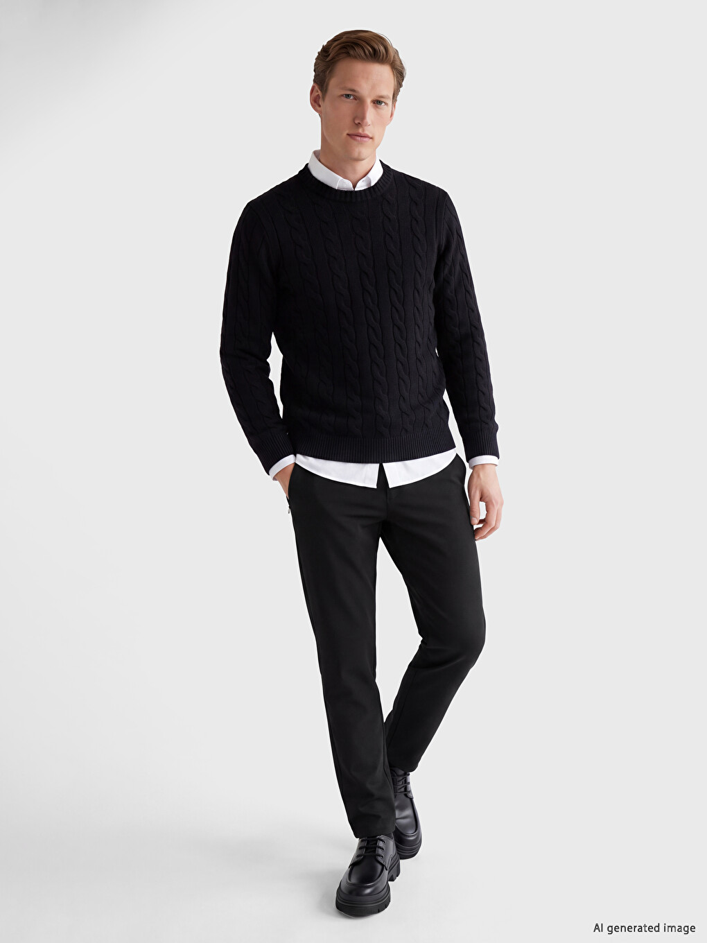 Siyah Regular Fit Erkek Pantolon