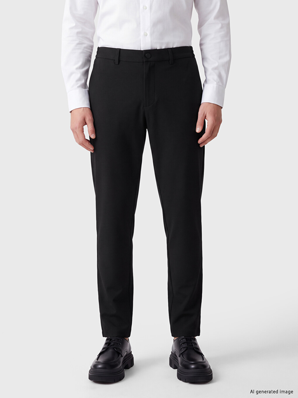 Siyah Regular Fit Erkek Pantolon-1