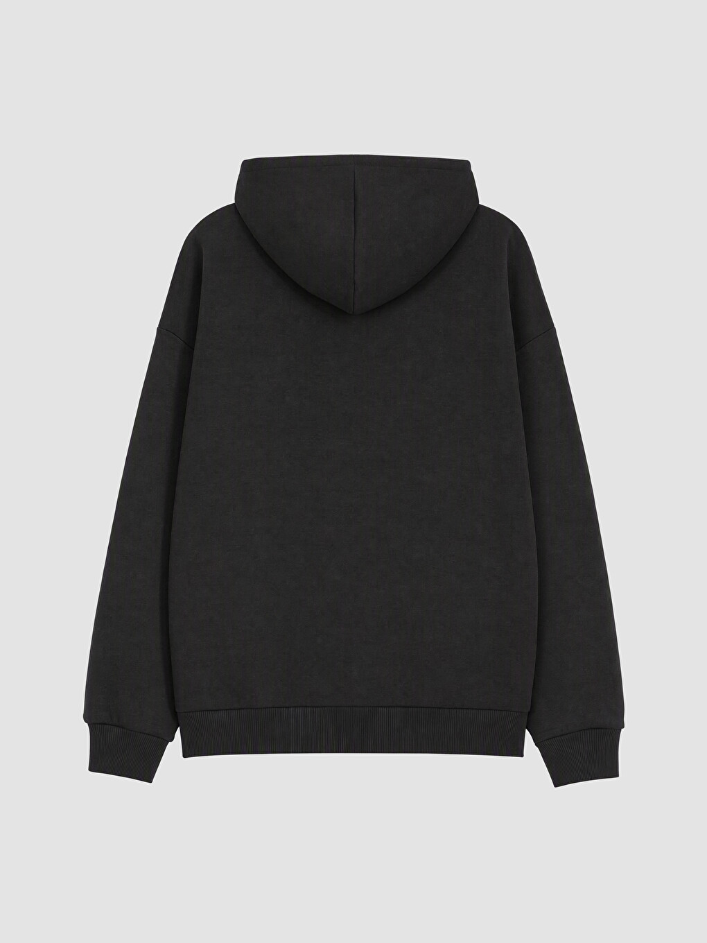 Siyah Kapüşonlu Kadın Kalın Fermuarlı Sweatshirt-6