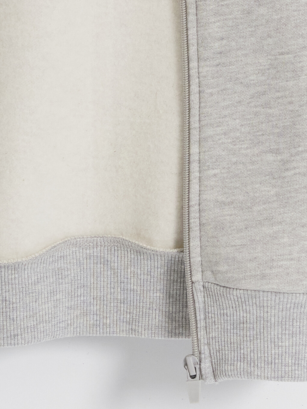 Gri Kapüşonlu Kadın Kalın Fermuarlı Sweatshirt-6