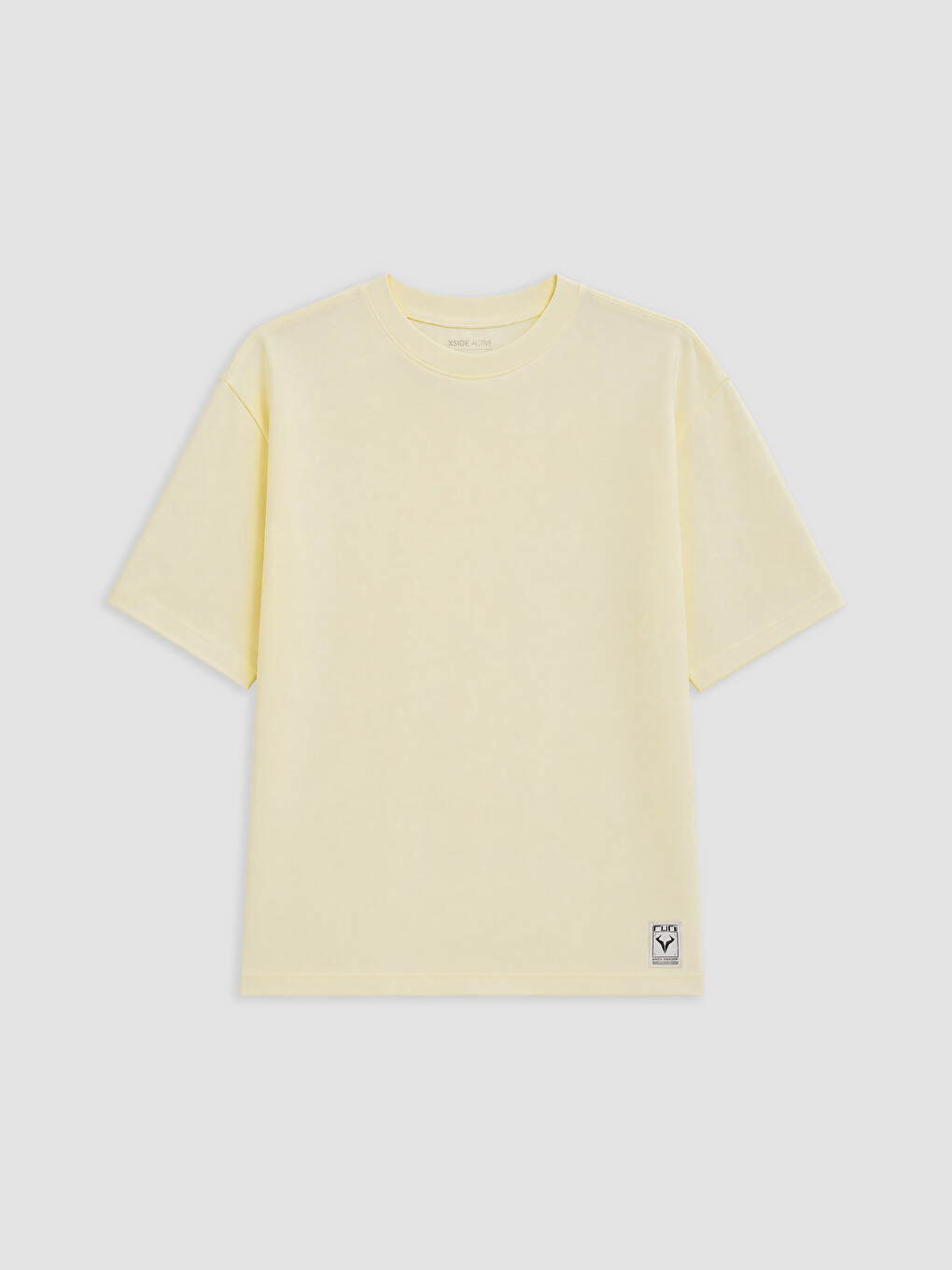 Sarı Loose Fit Bisiklet Yaka Erkek Spor Tişört-4