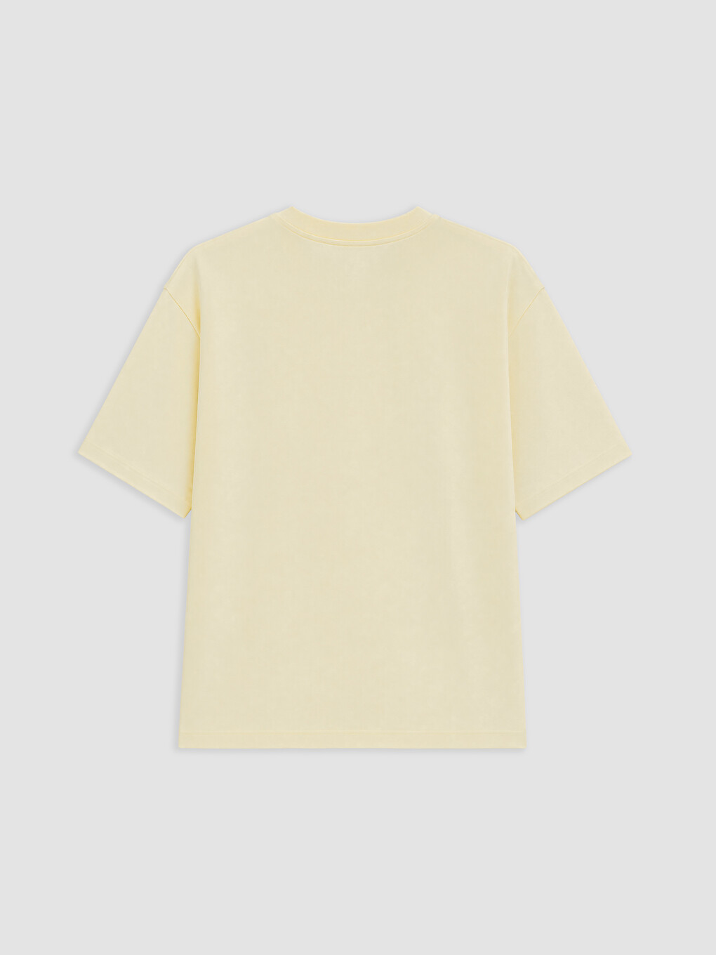 Sarı Loose Fit Bisiklet Yaka Erkek Spor Tişört-5
