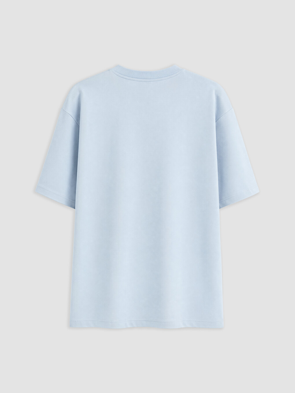 Mavi Loose Fit Bisiklet Yaka Erkek Spor Tişört-5