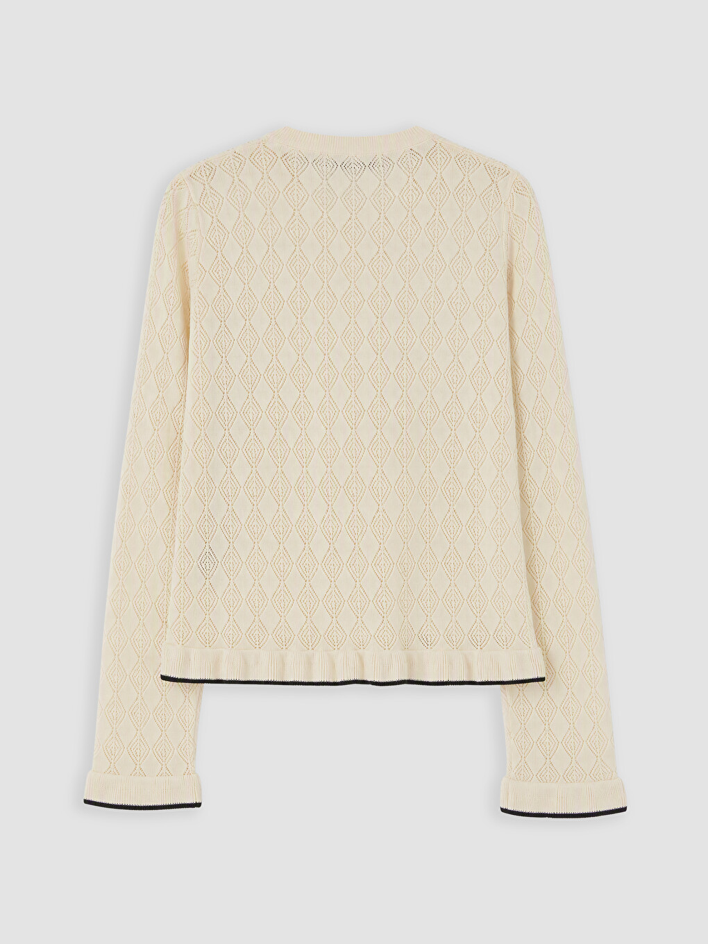 Crew Neck Open-knit Women's Knitwear Cardigan-2