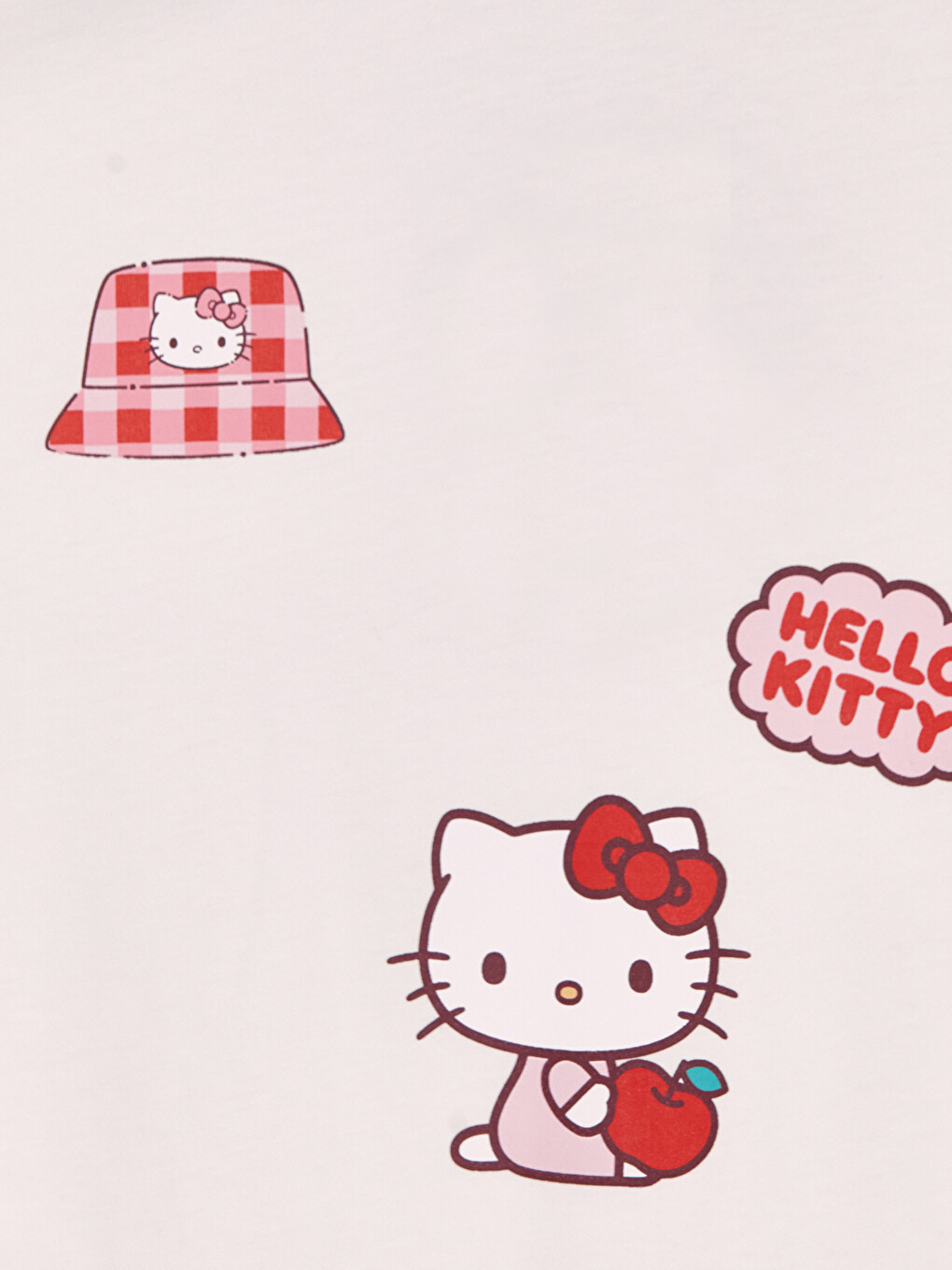 Beyaz Hello Kitty Baskılı Kız Çocuk Tişört-2